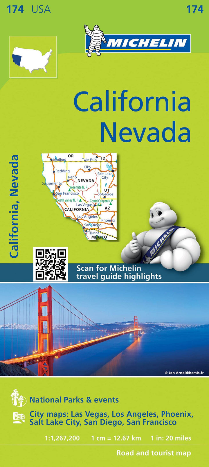 Carte routière n° 174 - Californie & Nevada (Etats-Unis) | Michelin carte routière Michelin