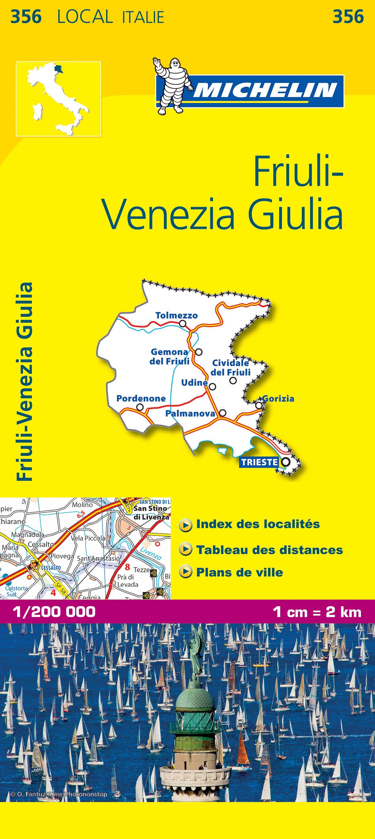 Carte routière n° 356 - Frioul-Vénétie Julienne (nord-est de l'Italie) | Michelin carte routière Michelin