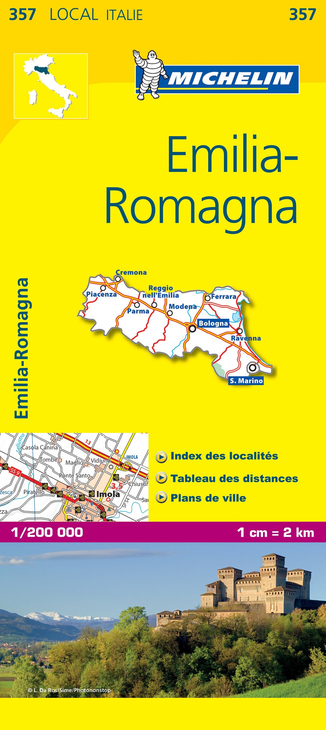 Carte routière n° 357 - Emilie-Romagne (région de Bologne, Italie) | Michelin carte routière Michelin