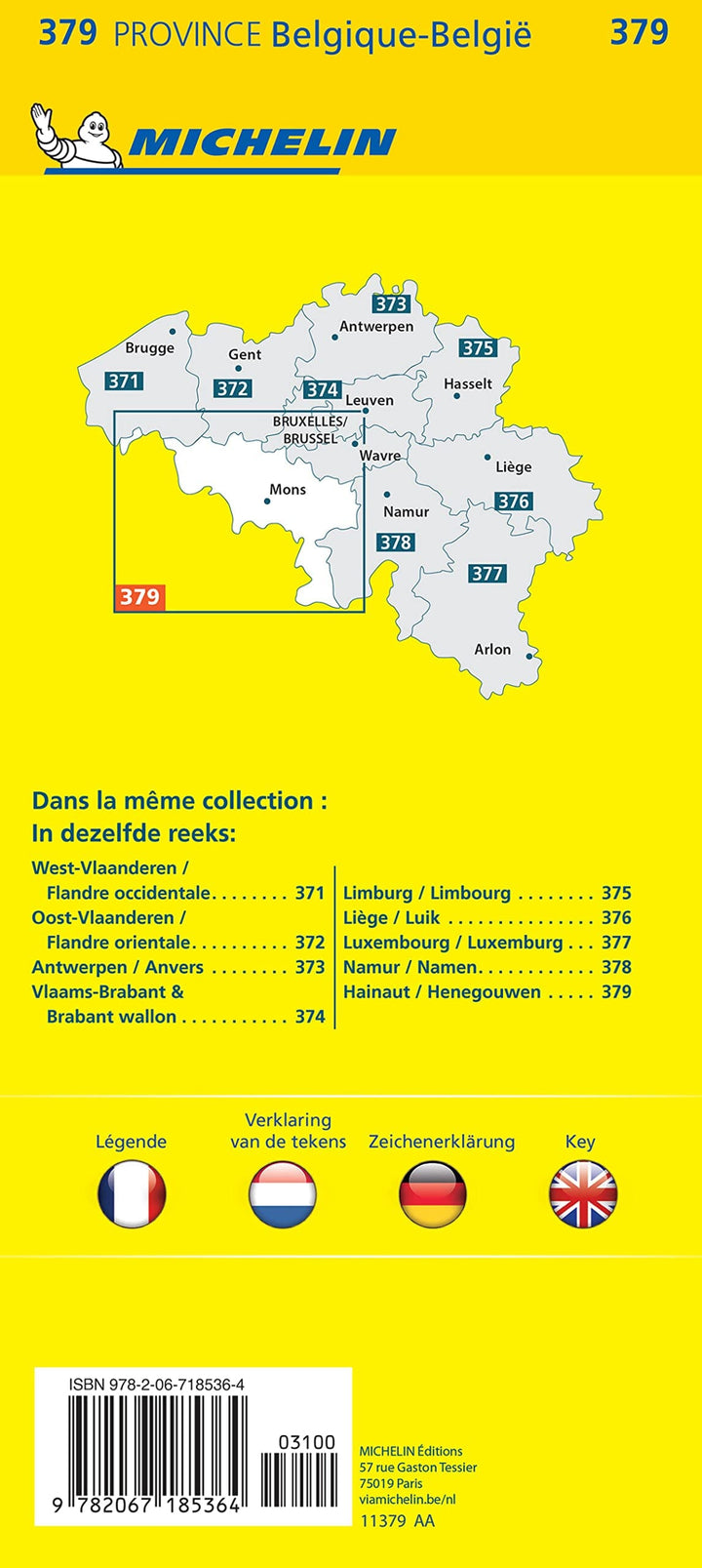 Carte routière n° 379 - Hainaut | Michelin carte routière Michelin