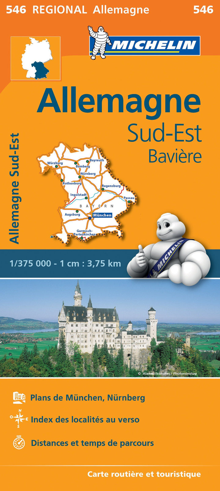 Carte routière n° 546 - Allemagne Sud-Est & Bavière | Michelin carte routière Michelin