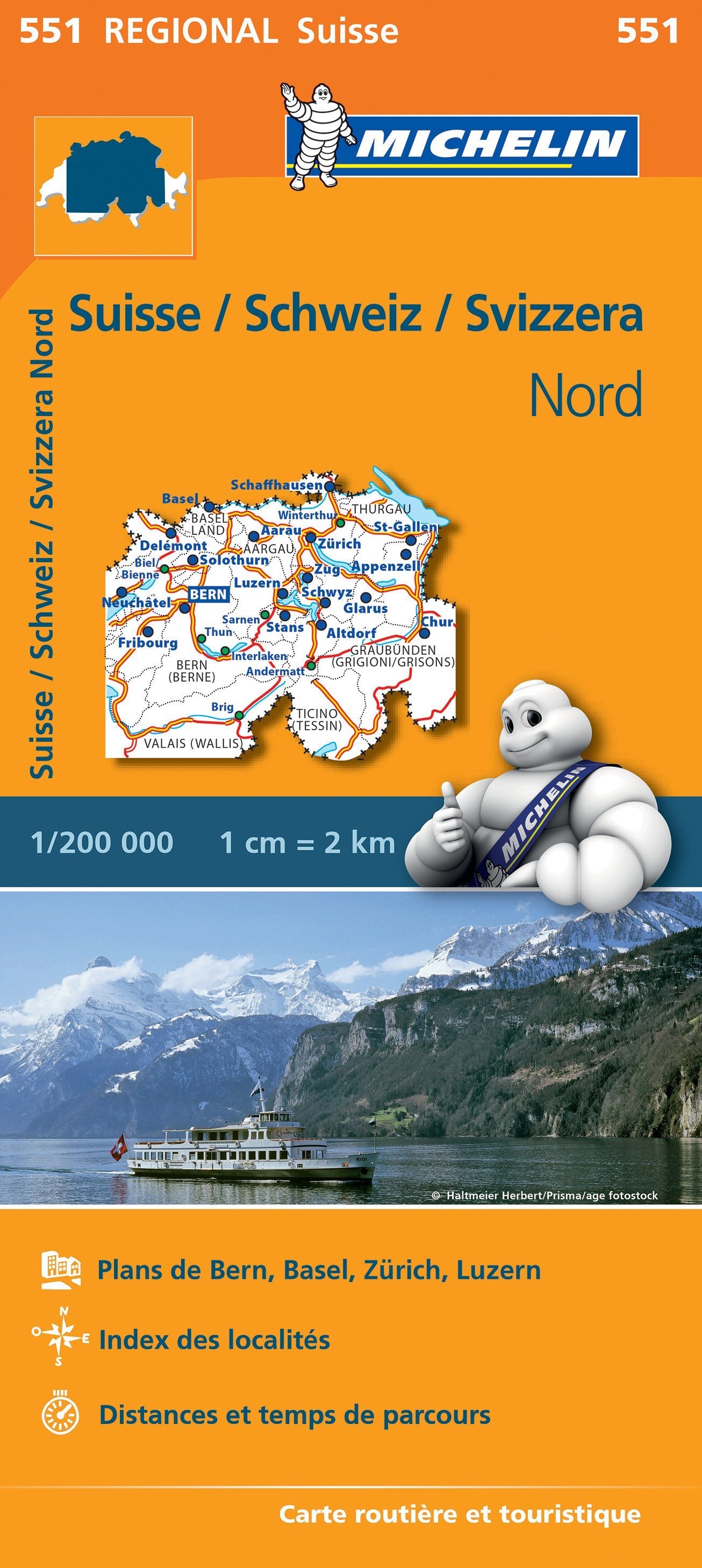 Carte routière n° 551 - Suisse Nord | Michelin carte routière Michelin