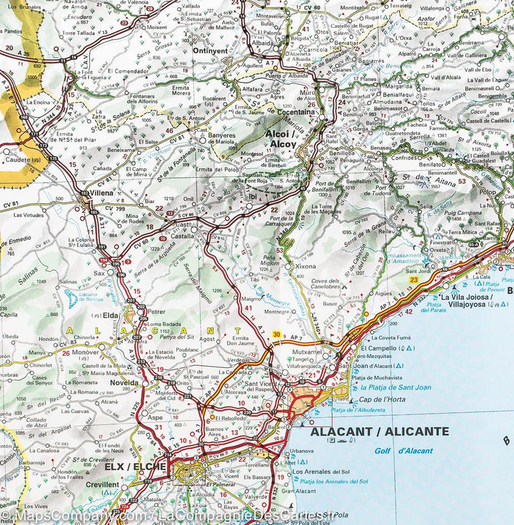 Carte routière n° 577 - Espagne Est (Région de Valence & Murcie) | Michelin carte routière Michelin