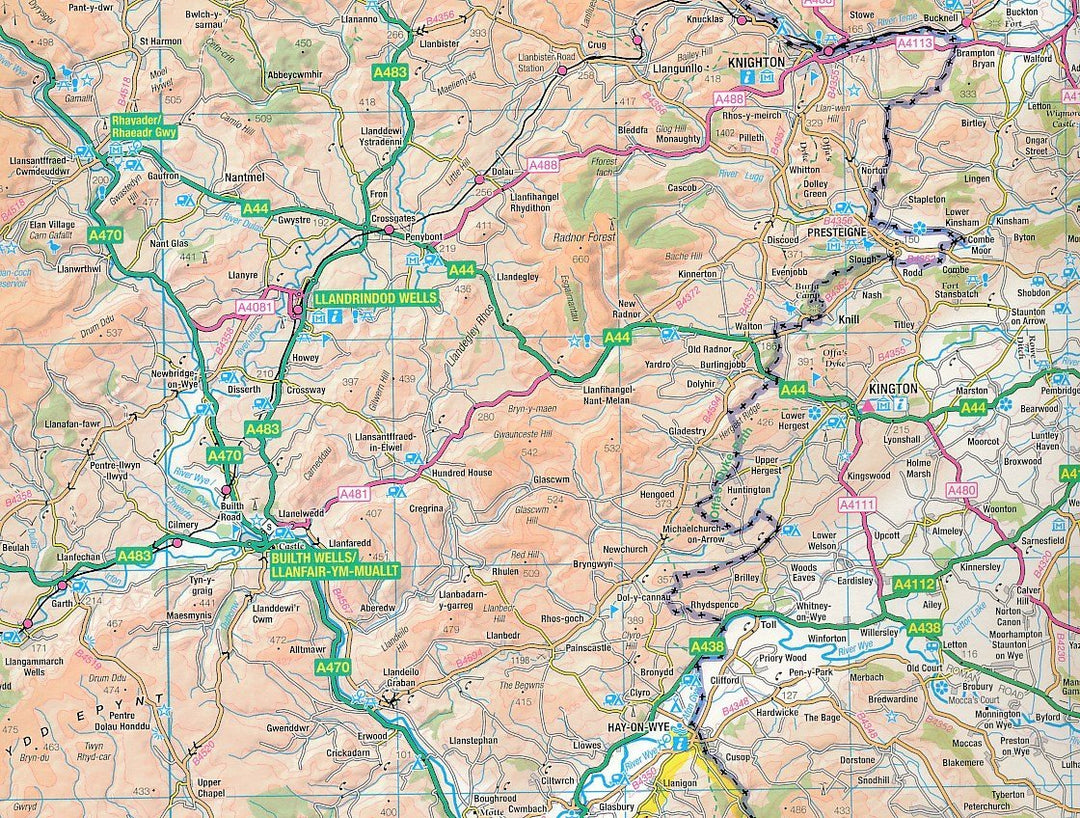 Carte routière n° 6 - Pays de Galles & Ouest des Midlands | Ordnance Survey - Road carte routière Ordnance Survey