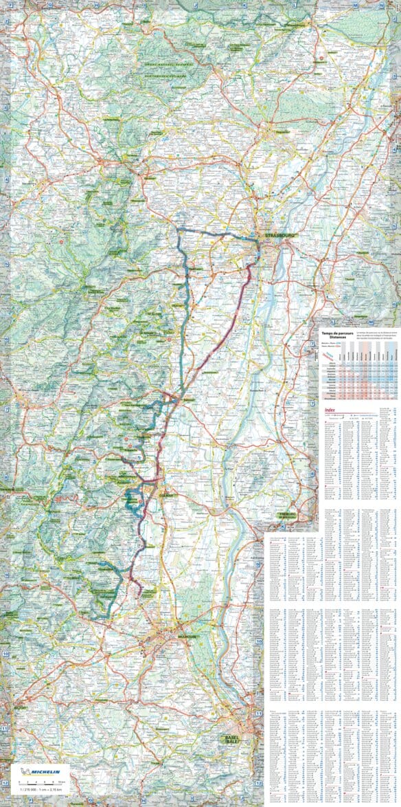 Carte touristique et routière - Alsace | Michelin carte routière Michelin