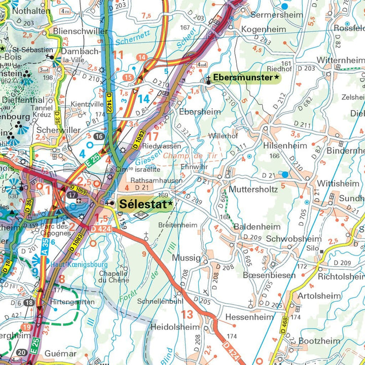 Carte touristique et routière - Alsace | Michelin carte routière Michelin
