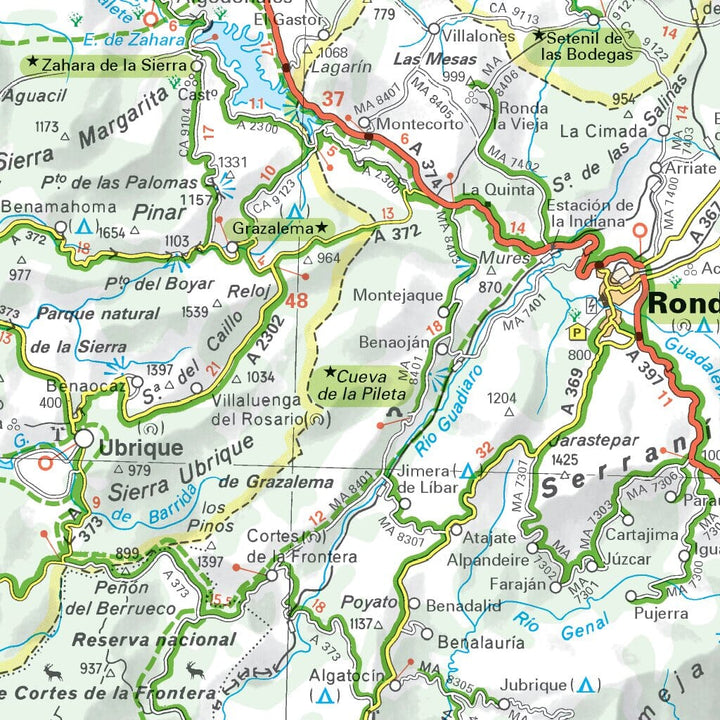 Carte routière plastifiée - Séville, Grenade, Cordoue (Andalousie) | Michelin carte routière Michelin
