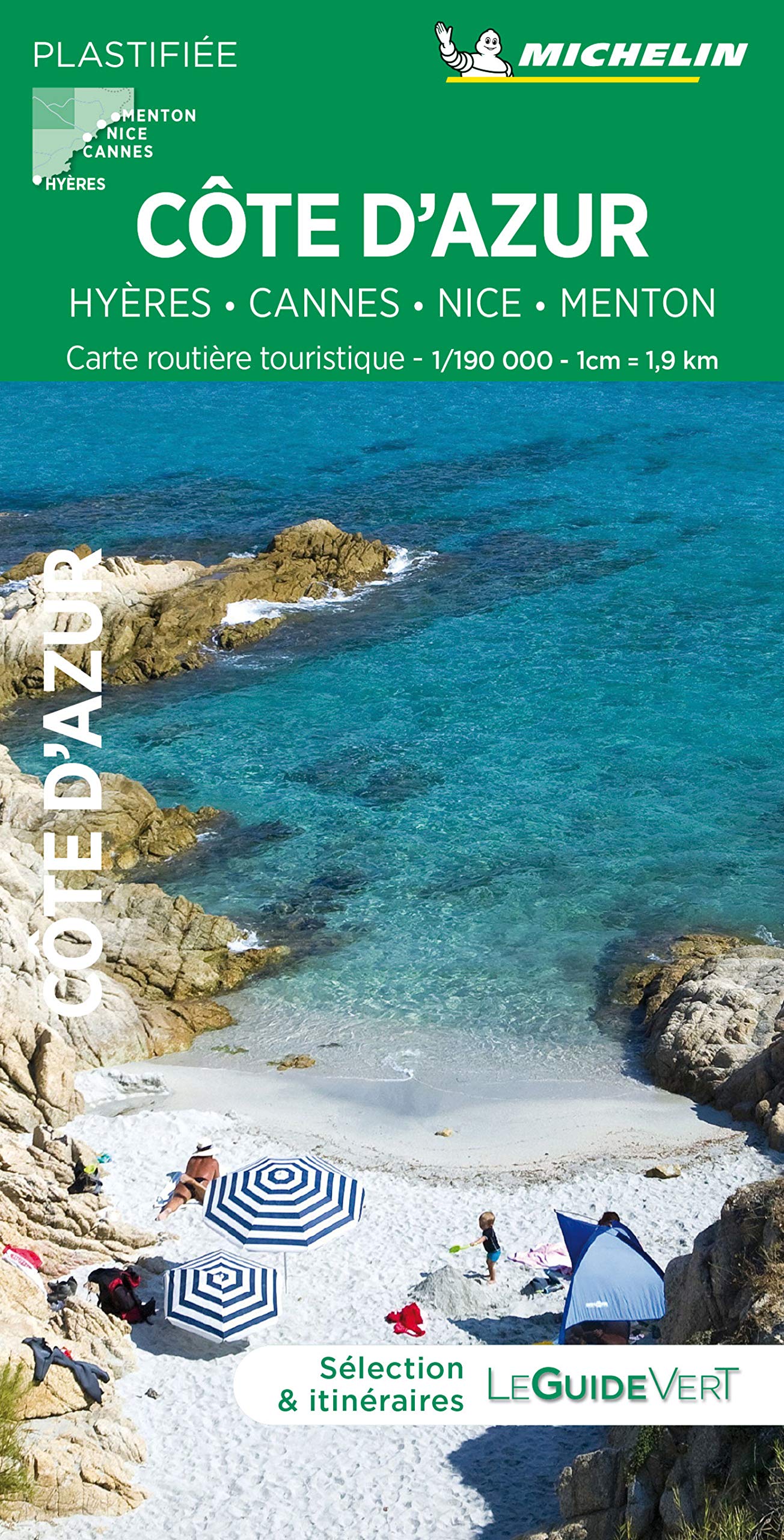 Carte routière plastifiée - Côte d'Azur (Hyères, Cannes, Nice, Menton) | Michelin carte routière Michelin