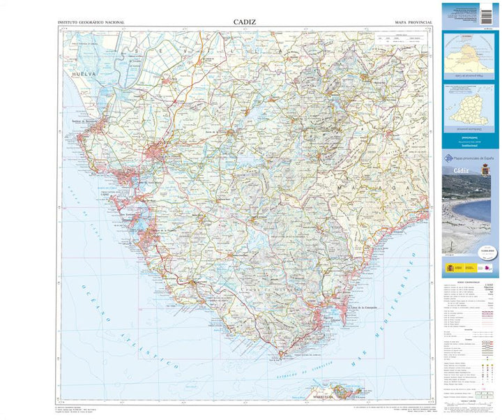 Carte routière provinciale n° 12 - Cadiz (Andalousie) | CNIG carte routière CNIG Default Title