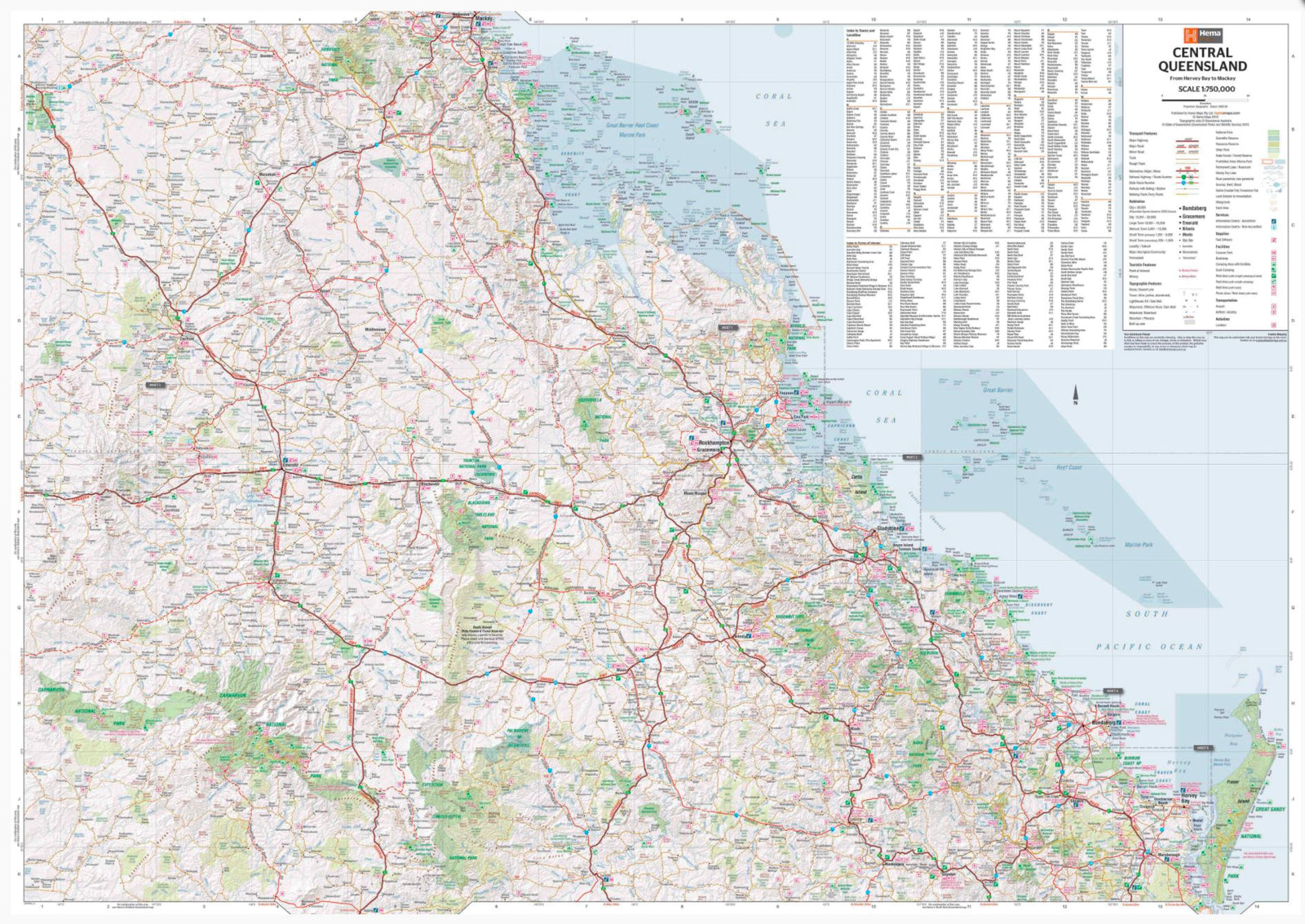 Carte routière - Queensland Central (Australie) | Hema Maps carte routière Hema Maps