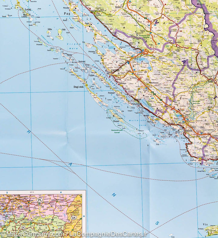Carte routière - Slovénie, Croatie & Bosnie | Freytag & Berndt carte routière Freytag & Berndt