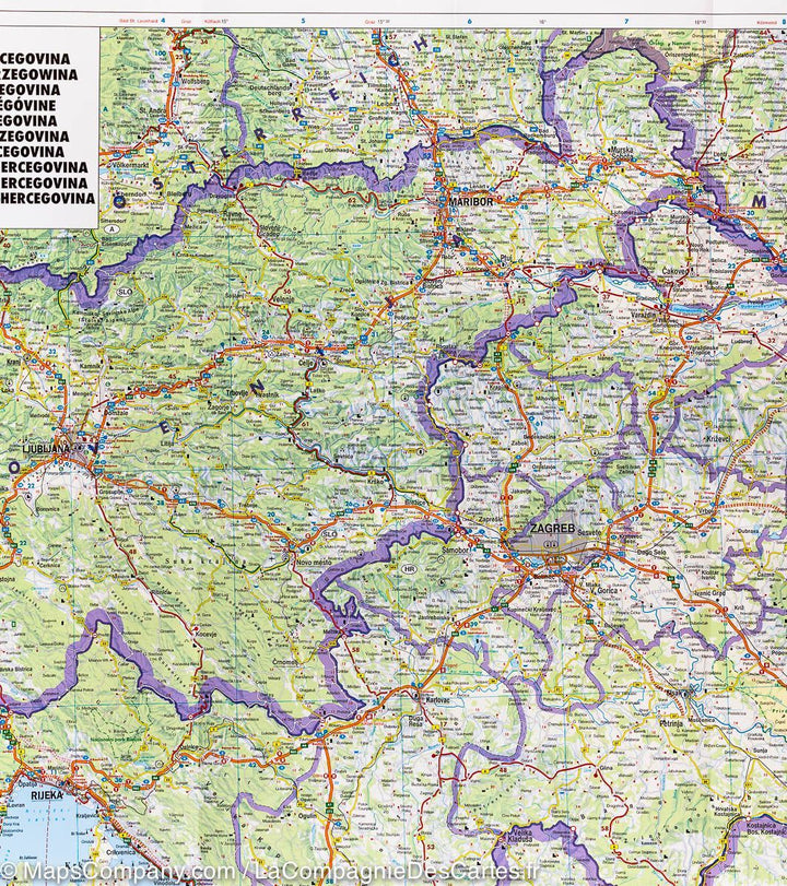 Carte routière - Slovénie, Croatie & Bosnie | Freytag & Berndt carte routière Freytag & Berndt