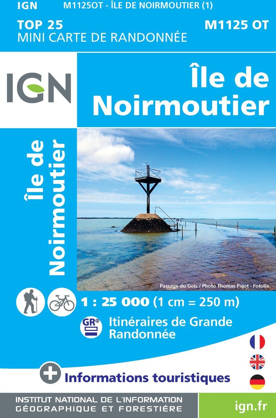 Carte Top 25 Mini n° M1125 OT - Ile de Noirmoutier | IGN carte pliée IGN