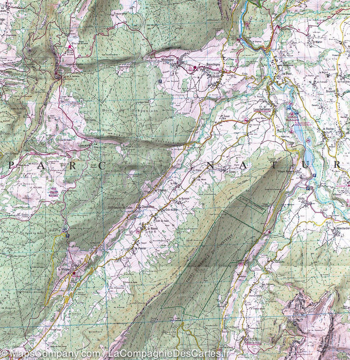 Carte TOP 25 n° 3432 OT - Massif des Bauges (Alpes) | IGN carte de randonnée IGN