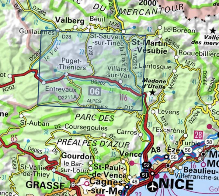 Carte TOP 25 n° 3641 OT - Moyen Var | IGN carte de randonnée IGN