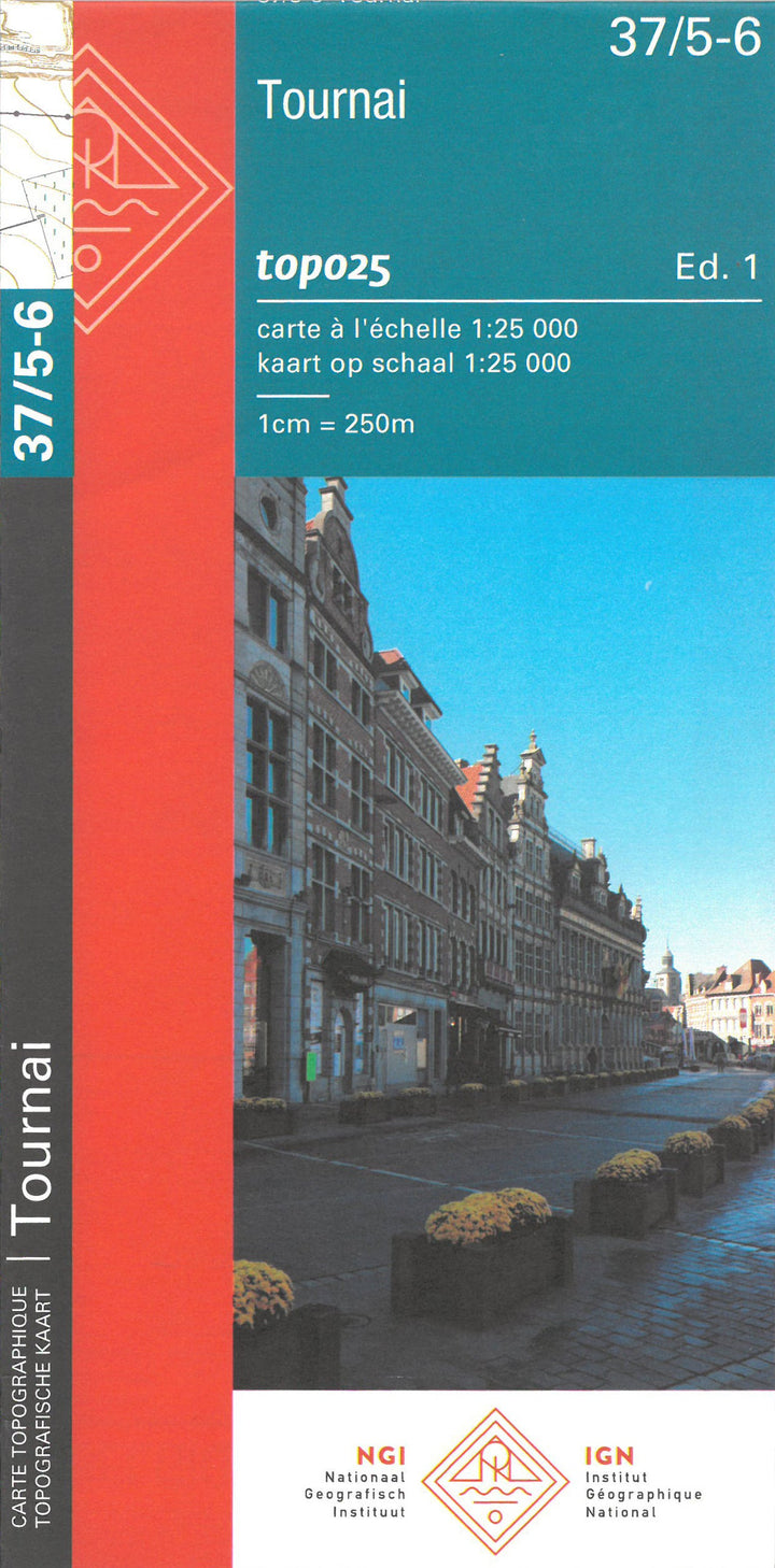 Carte topographique n° 37/5-6 - Tournai (Belgique) | NGI topo 25 carte de randonnée IGN Belgique