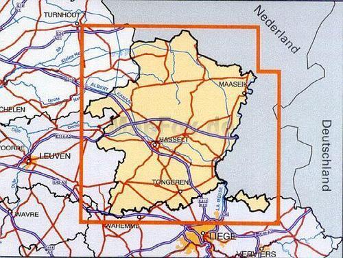 Carte topographique n° 4 - Limbourg province (Belgique) | NGI - 1/100 000 carte de randonnée IGN Belgique