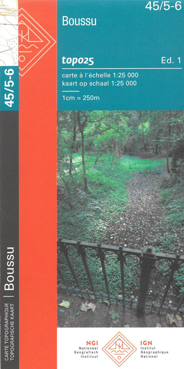 Carte topographique n° 45/5-6 - Boussu (Belgique) | NGI topo 25 carte de randonnée IGN Belgique