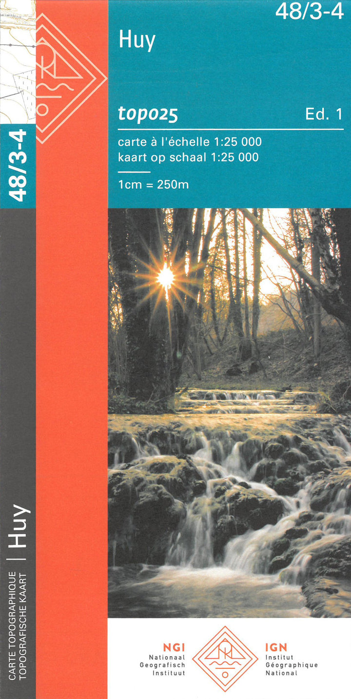 Carte topographique n° 48/3-4 - Huy (Belgique) | NGI topo 25 carte de randonnée IGN Belgique