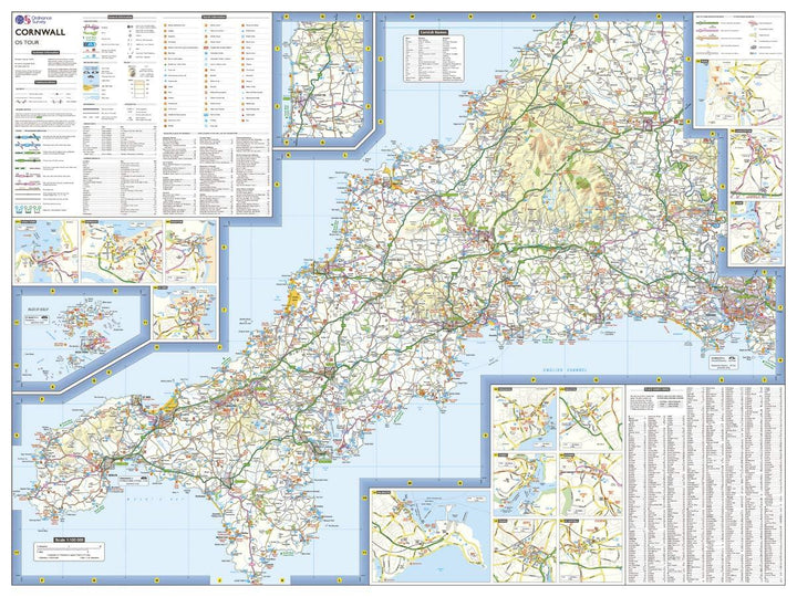 Carte touristique - Cornouailles - Tour 1 | Ordnance Survey carte routière Ordnance Survey