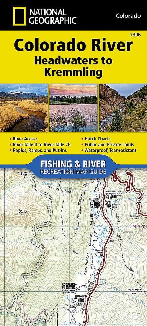Colorado River, Headwaters to Kremmling | National Geographic carte pliée