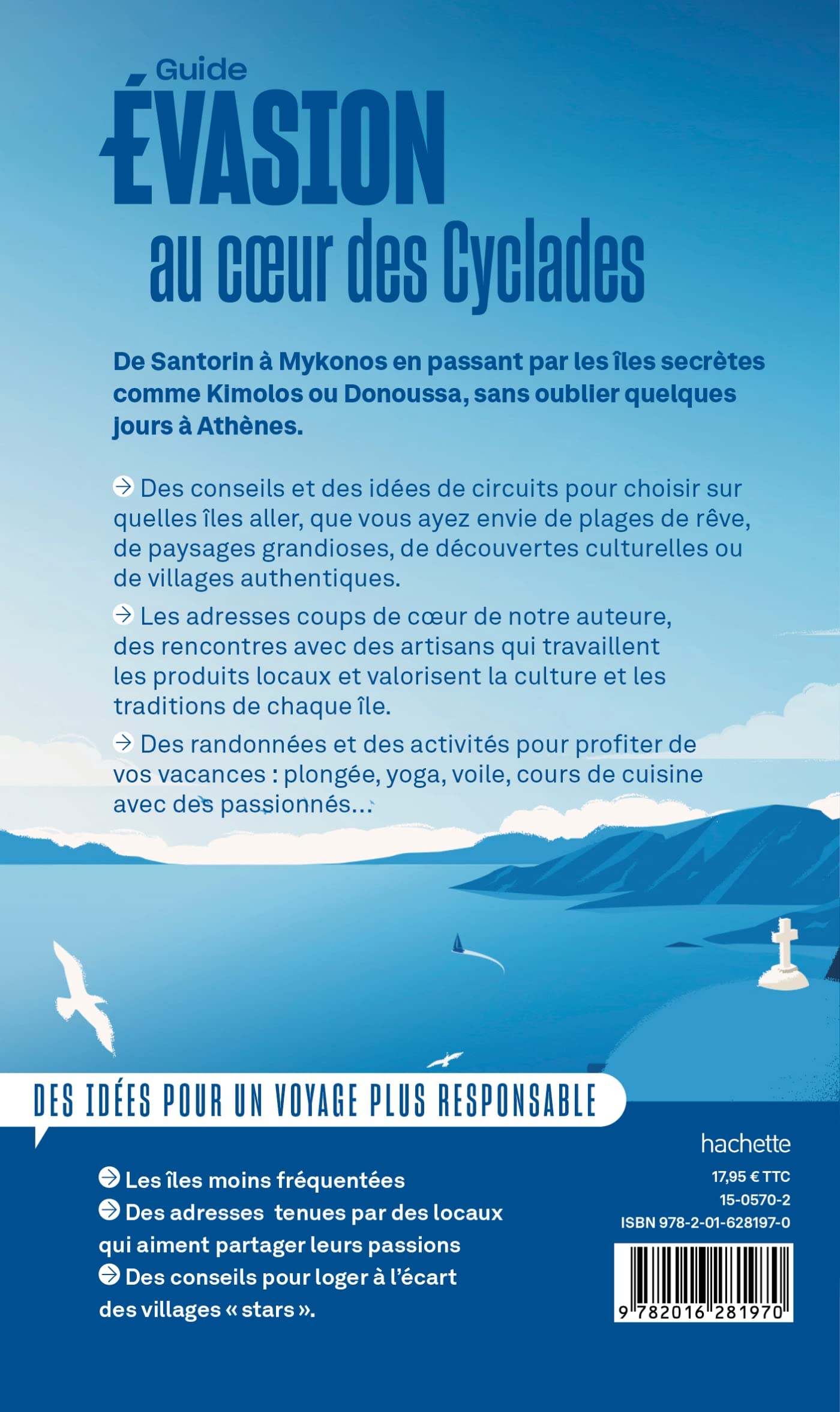 Guide Evasion - Iles Grecques, Cyclades et Athènes - Édition 2022 | Hachette guide de voyage Hachette