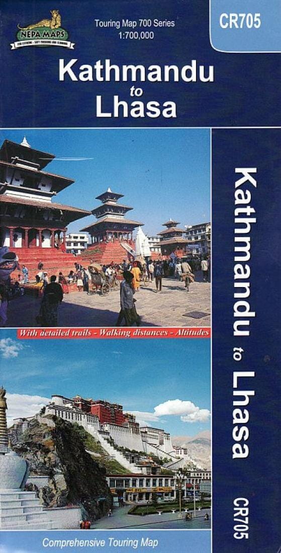 Kathmandu to Lhasa - Nepal Touring Map | Himalayan MapHouse Pvt. Ltd Hiking Map