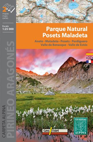 Lot de 2 cartes de randonnée - Parc Naturel de Posets-Maladeta : Aneto, Maladeta, Posets, Perdiguero, Vallées de Benasque & Estos (Pyrénées Aragonaises) | Alpina carte de randonnée Editorial Alpina