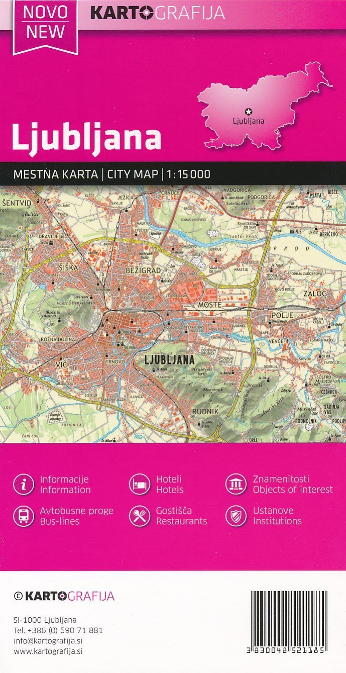 Plan de ville - Ljubljana (Slovénie) | Kartografija plan de ville Kartografija