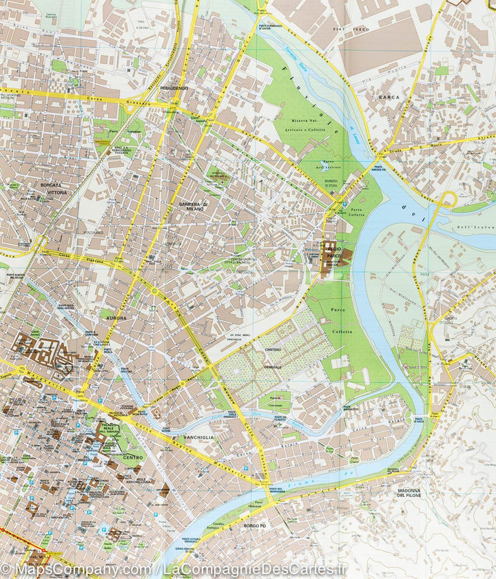 Plan de ville - Turin (Italie) | Touring Club Italiano plan de ville Touring Club Italiano