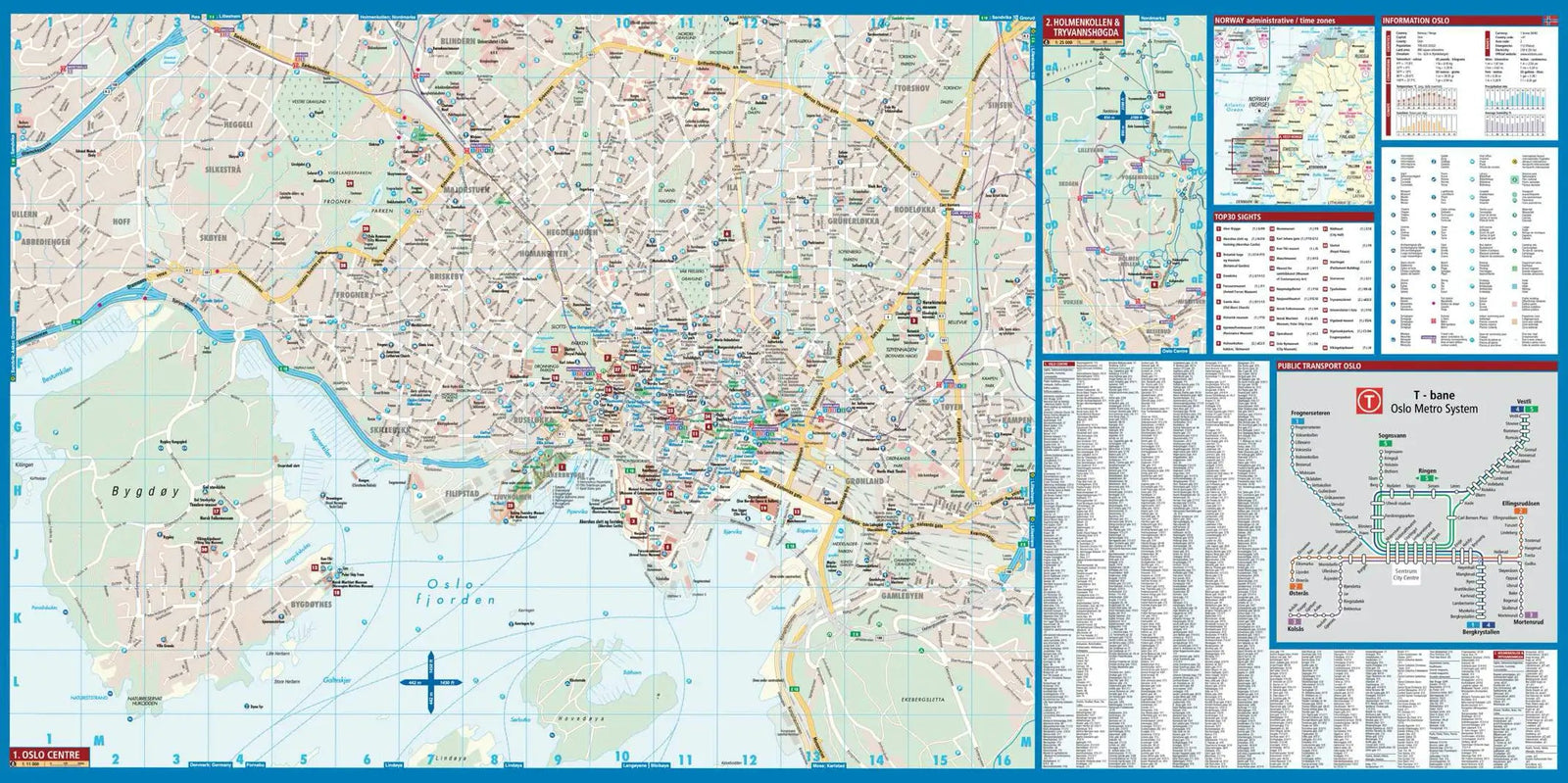 Plan plastifié - Oslo | Borch Maps plan de ville Borch Maps