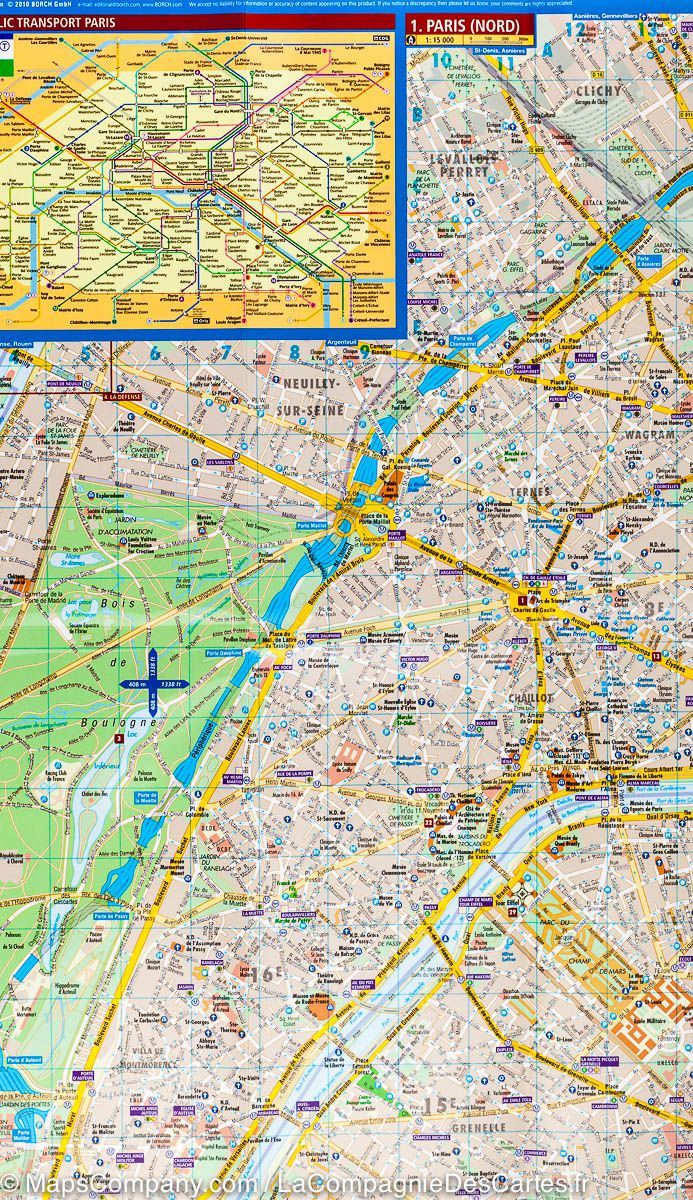 Plan plastifié - Paris | Borch Maps plan de ville Borch Maps