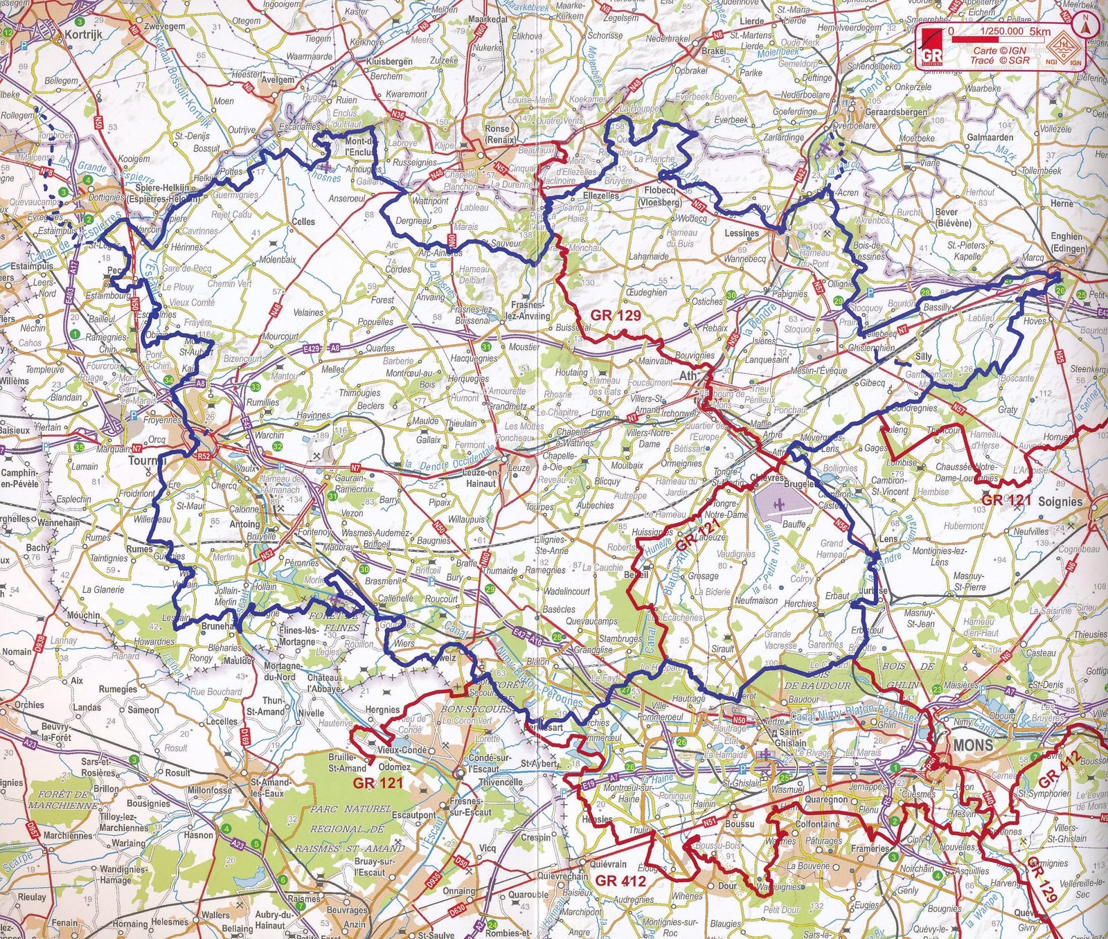 Topoguide de randonnée - Tour de la Wallonie Picarde GRP123 (Belgique) | Les Sentiers de Grande Randonnée guide de randonnée Les Sentiers de Grande Randonnée