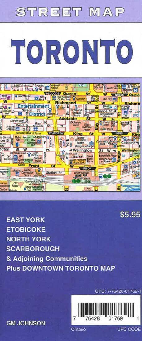 Toronto - Ontario Street Map Street Map | GM Johnson Road Map