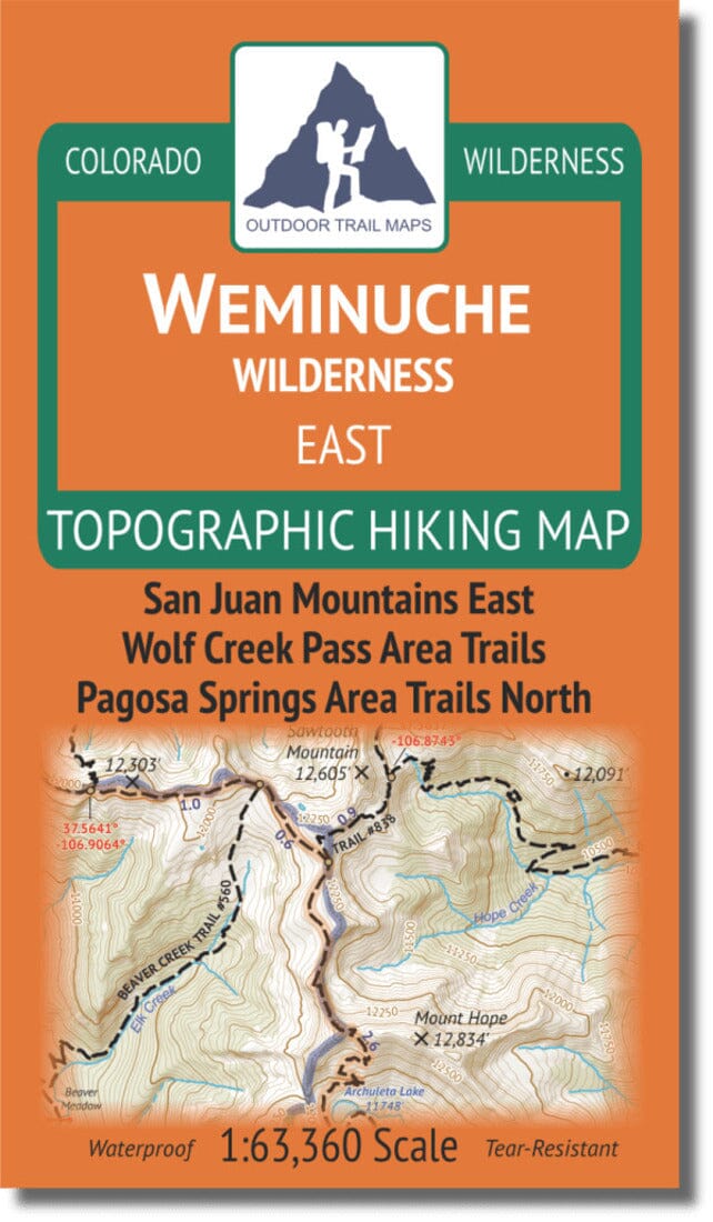 Weminuche Wilderness - EAST | Outdoor Trail Maps LLC carte de randonnée Outdoor Trail Maps LLC