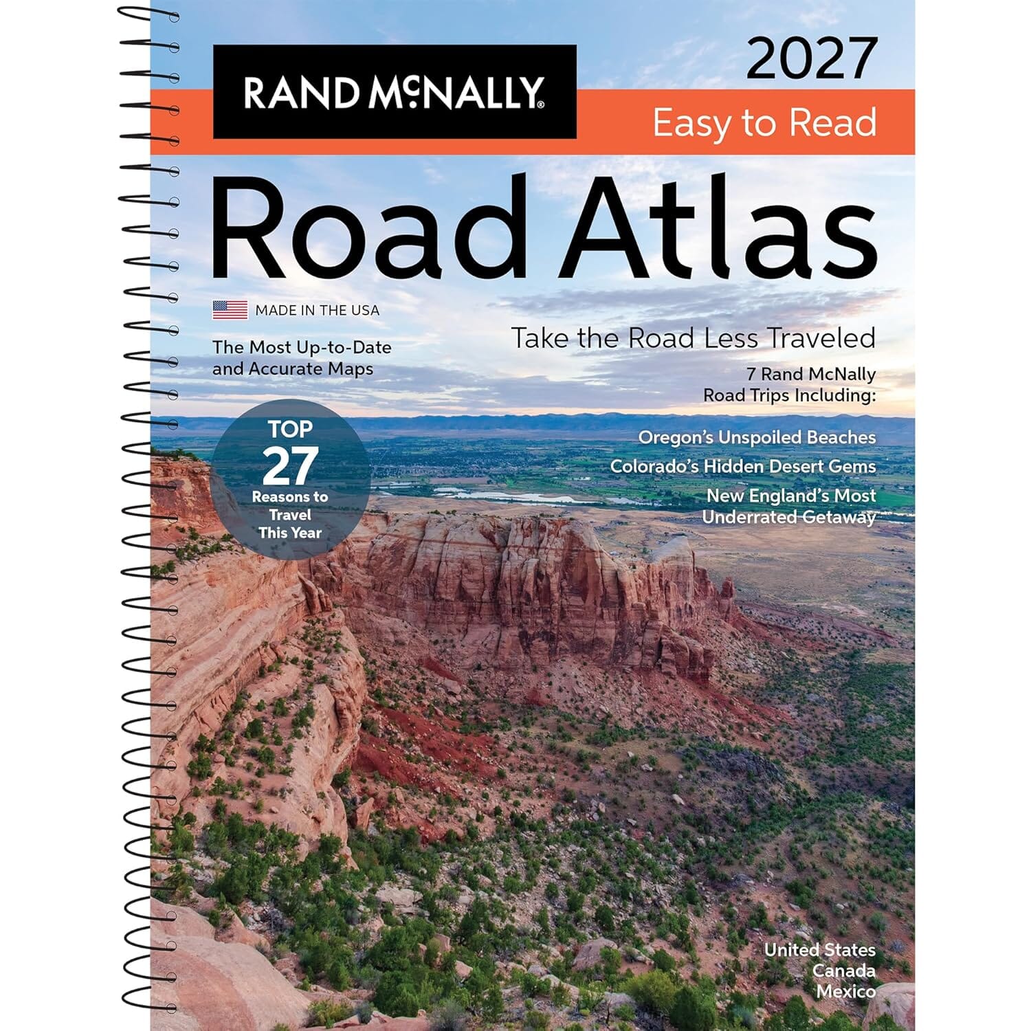 2027 Midsize Road Atlas - USA, Canada, Mexico, Easy-to-Read