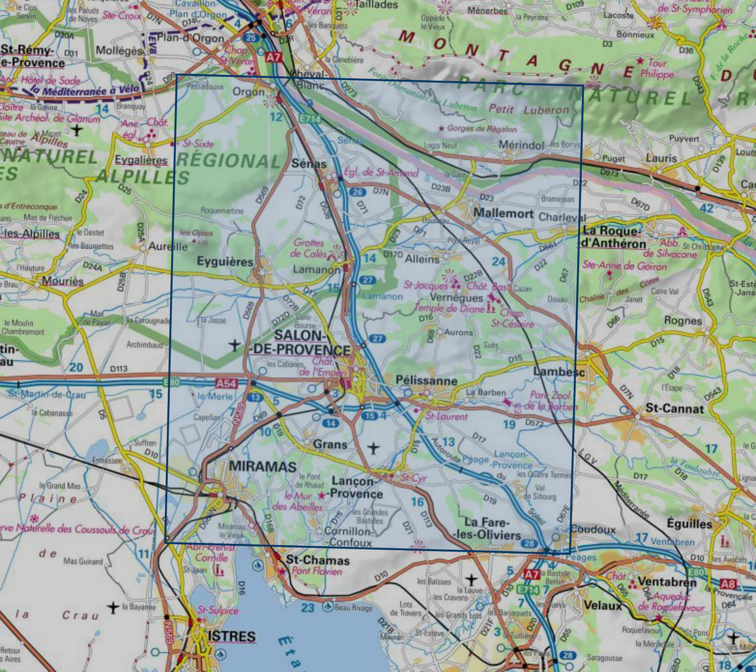 Carte de randonnée IGN TOP 25 n° 3143 OT - Salon de Provence & Miramas