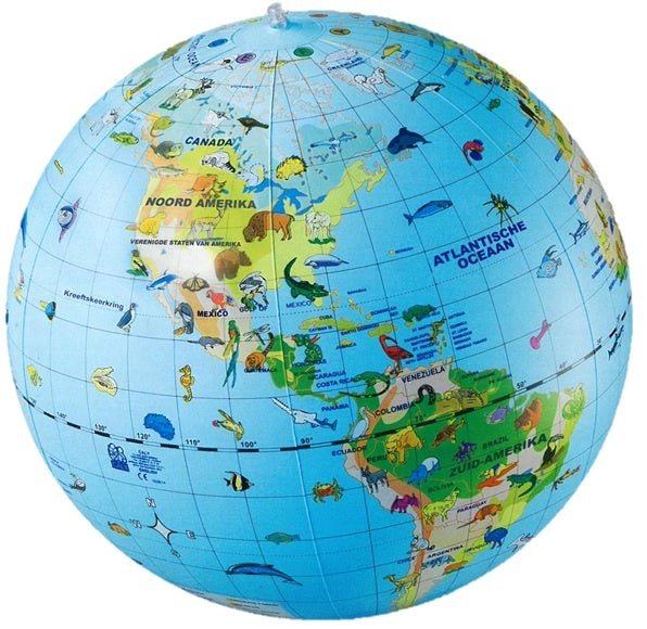 Globe gonflable de 50 cm (en Néerlandais) - Animals | Calytoys