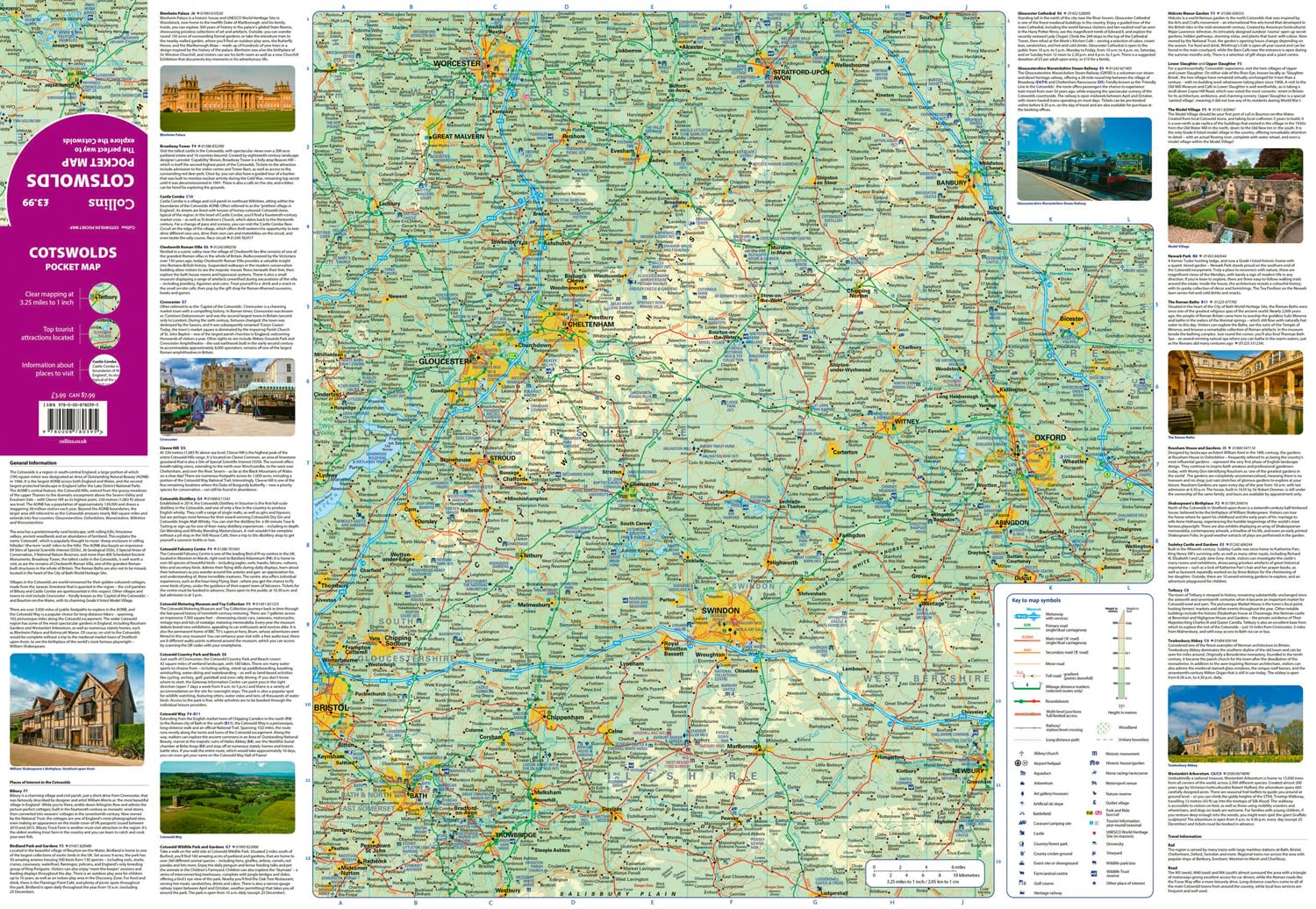 Carte de poche - Cotswolds (Angleterre) | Collins