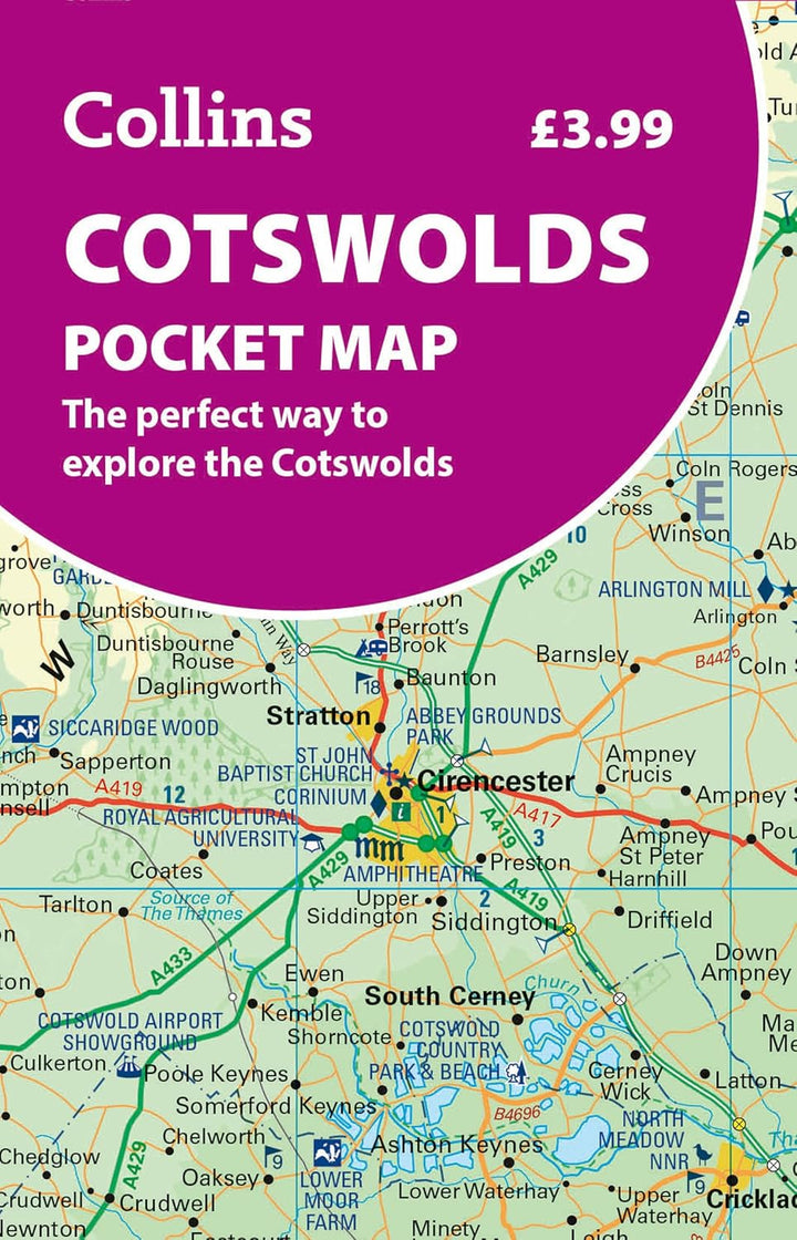 Carte de poche - Cotswolds (Angleterre) | Collins