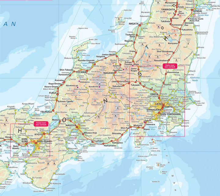 Railway map - Japan | Collins Rail Map