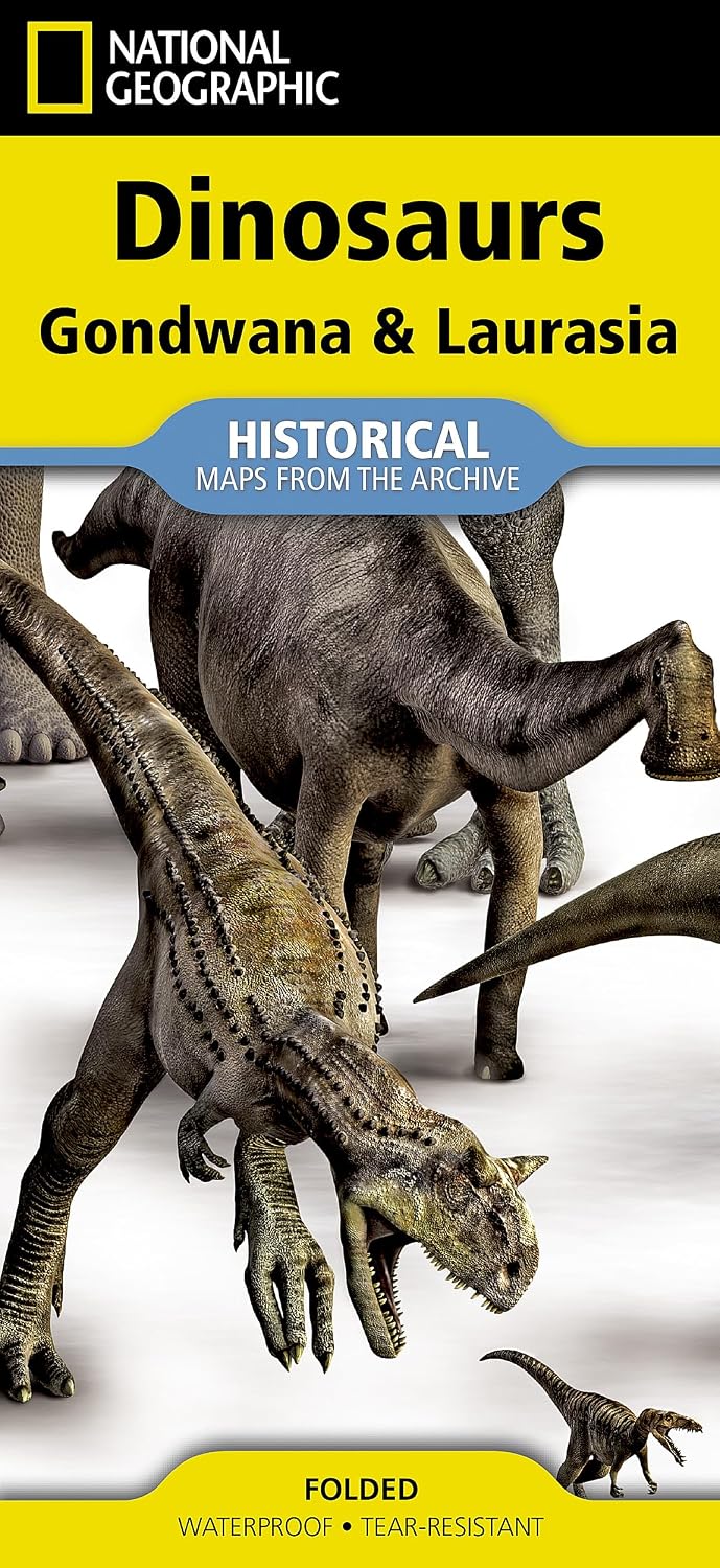 Carte thématique - Dinosaures du Gondwana & de la Laurasie | National Geographic carte routière National Geographic