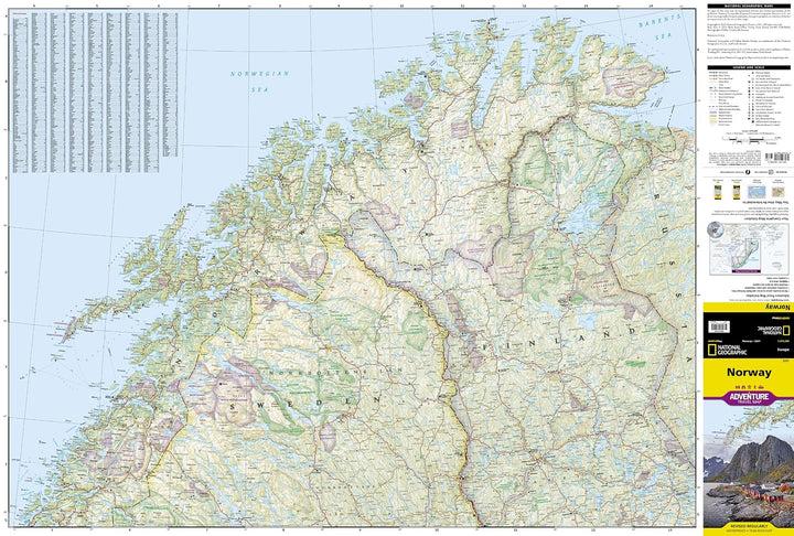 Carte routière et touristique - Norvège | National Geographic