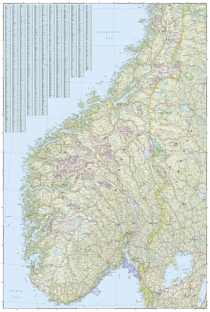 Carte routière et touristique - Norvège | National Geographic