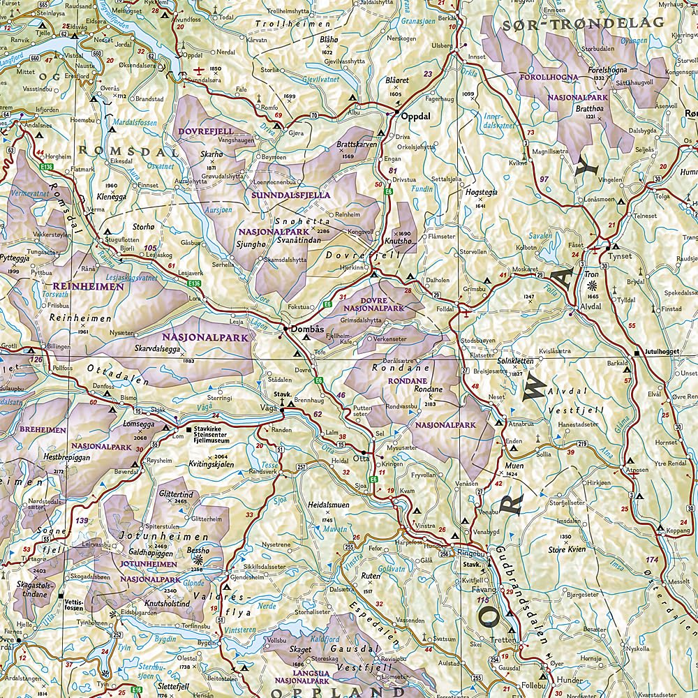 Carte routière et touristique - Norvège | National Geographic
