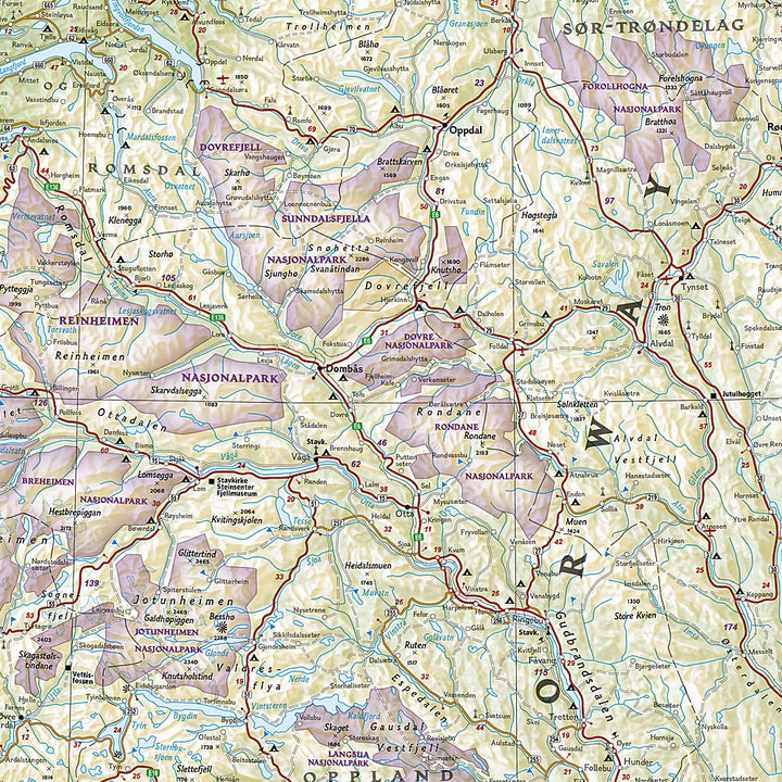 Carte routière et touristique - Norvège | National Geographic