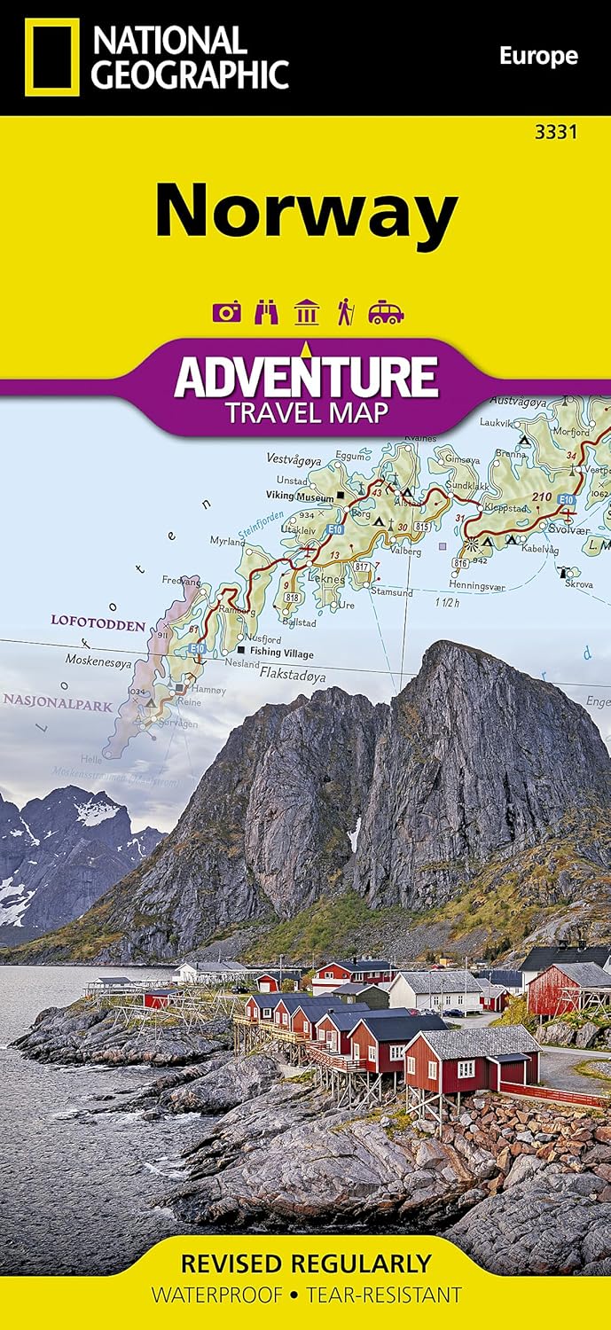 Carte routière et touristique - Norvège | National Geographic