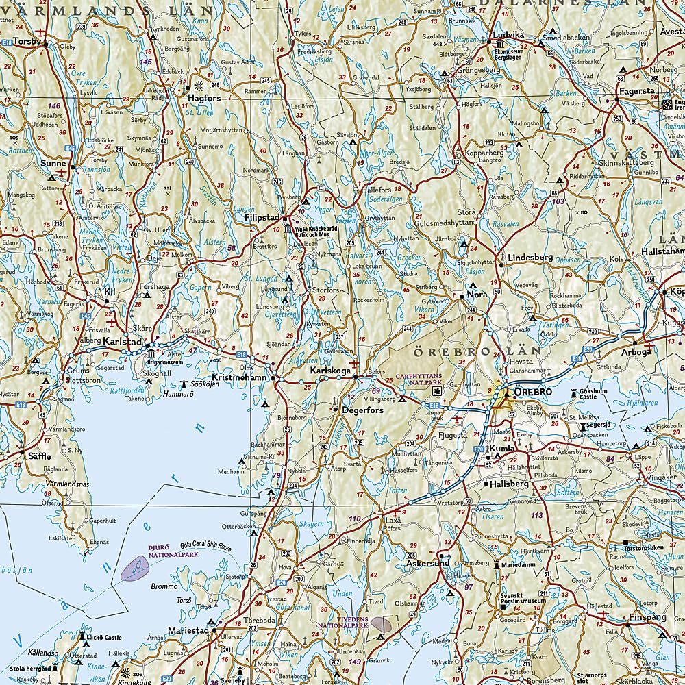 Carte routière et touristique - Suède | National Geographic