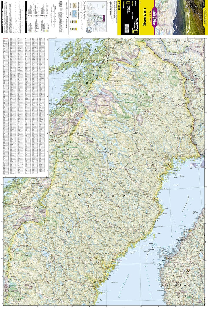Carte routière et touristique - Suède | National Geographic