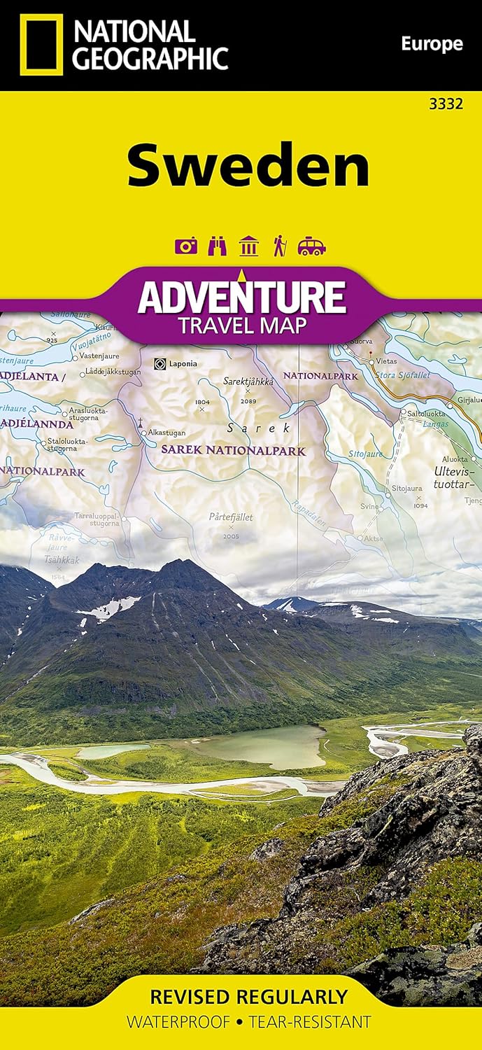 Carte routière et touristique - Suède | National Geographic